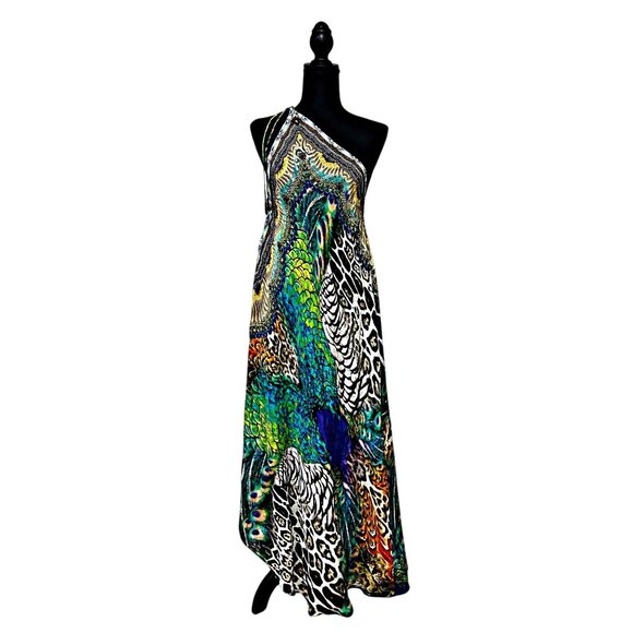 Shahida Parides 3 Ways Animal Print Maxi Silk Dress Multicolor ADINA PORTER - Picture 5 of 13